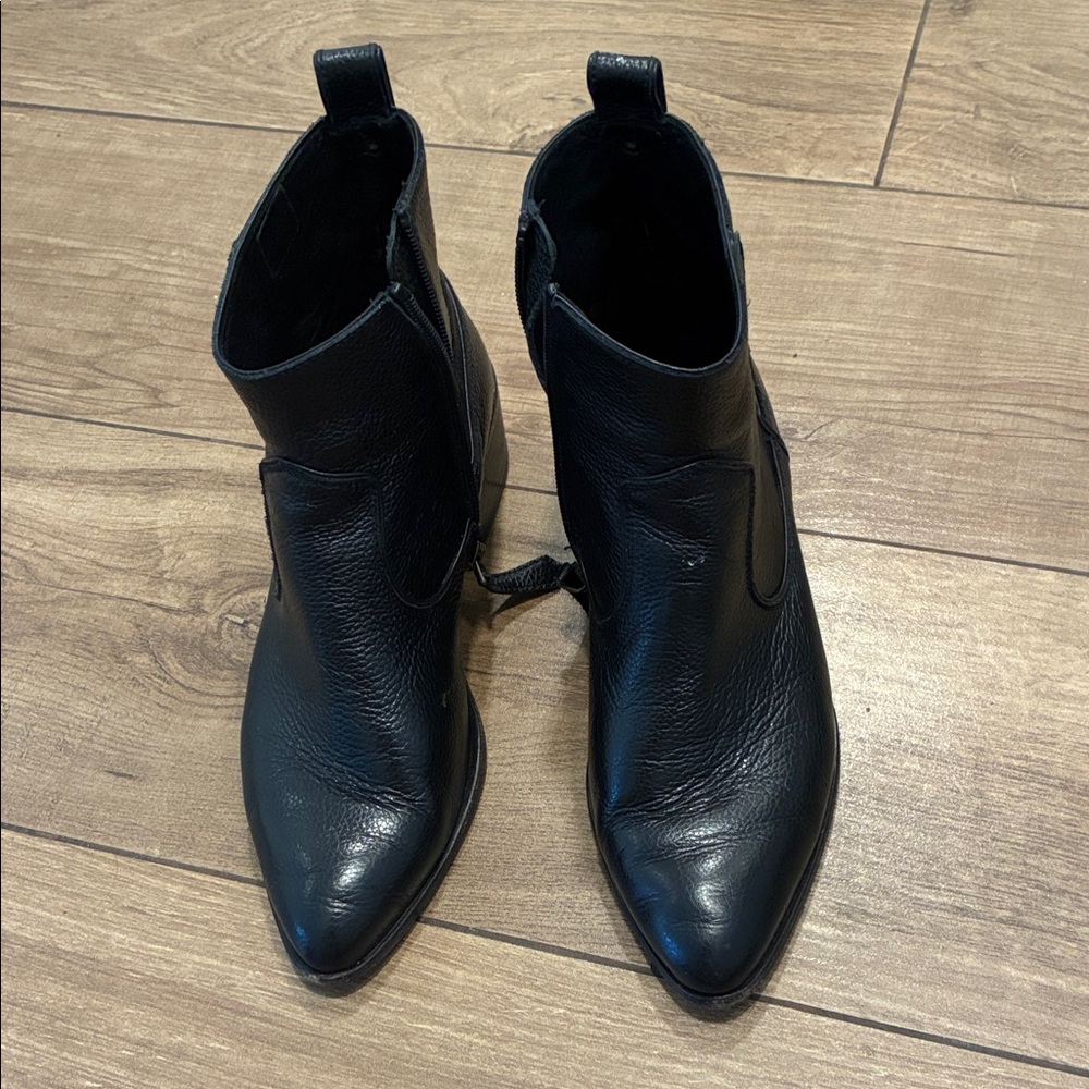 Veronica Beard Sleek Black Leather Booties